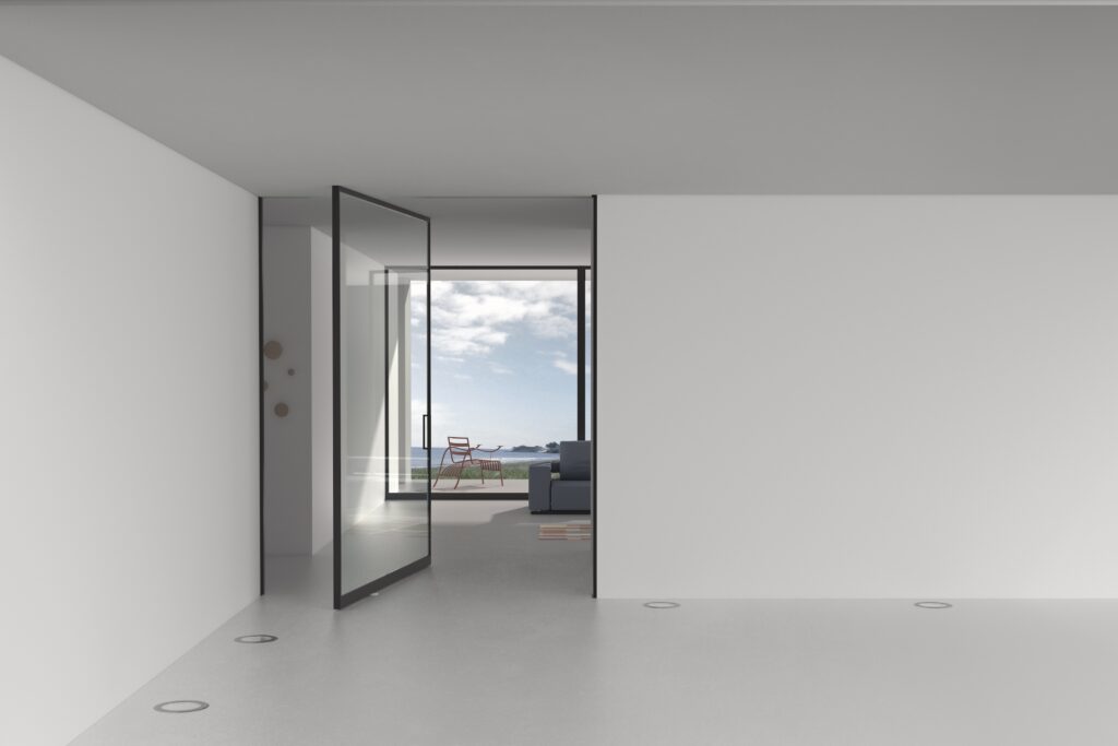 Maximale transparantie voor binnendeuren in staal met forster presto xs pivot op Architect@Work Kortrijk