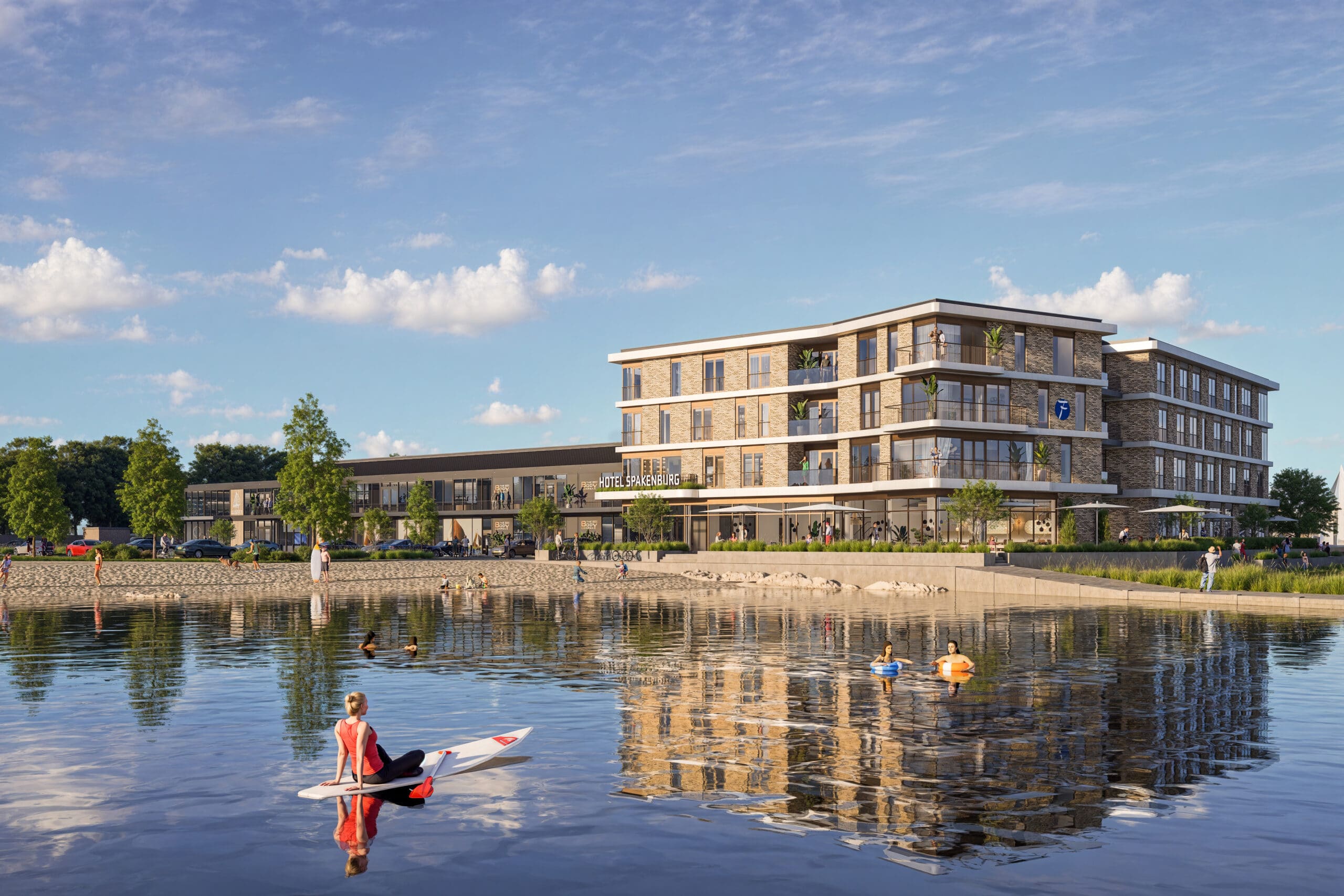 Weids uitzicht op strand en water vanuit Hotel Spakenburg 1